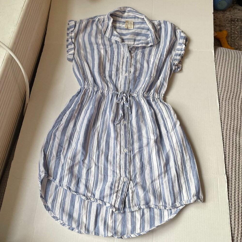 Japna striped cotton mini dress/coverup M
